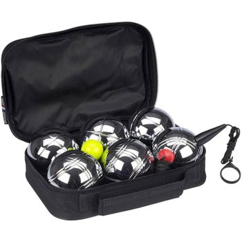 Jogo de petanca set 6 bolas 6 cm aço cromado – Distria.com