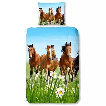 Funda De Edredón 5316-p Horses 135x200 Cm Multicolor Good Morning