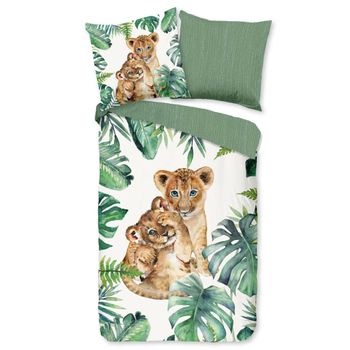 Funda De Edredón Infantil Jungle 135x200 Cm Verde Good Morning