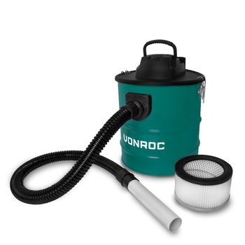 Vonroc Aspirador De Cenizas 1600w - Depósito De 20l - Cable De Alimentación De 3m - Para Chimenea, Barbacoa Y Taller