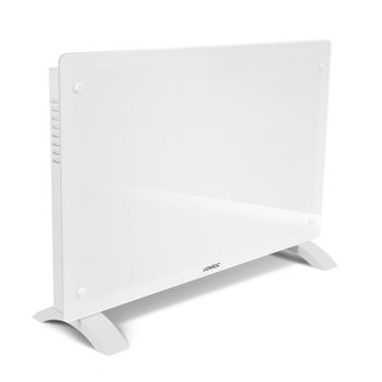 Vonroc Calefactor Eléctrico De Lujo - Panel De Vidrio De Convección - 2000w - 24m2 - Control Manual Y Wifi - Termostato Ajustable Y Temporizador - Blanco