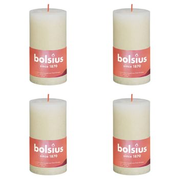 Velas Rústicas Shine 4 Uds Perla Suave 130x68 Mm Bolsius