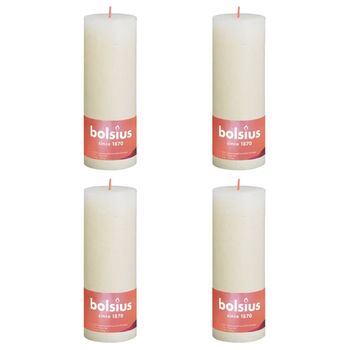 Velas Rústicas Shine 4 Unidades Perla Suave 190x68 Mm Bolsius