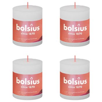 Velas Rústicas Shine 4 Unidades Blanco Turbio 80x68 Mm Bolsius