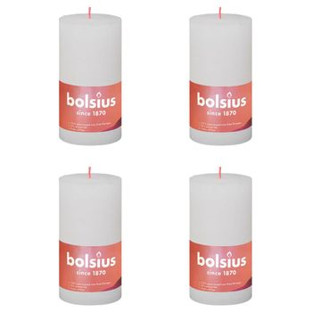 Velas Rústicas Shine 4 Unidades Blanco Turbio 130x68 Mm Bolsius