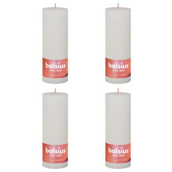 Velas Rústicas Shine 4 Uds Blanco Turbio 190x68 Mm Bolsius