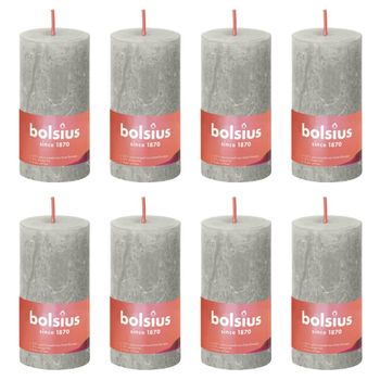 Velas Rústicas Shine 8 Unidades Gris Arena 100x50 Mm Bolsius