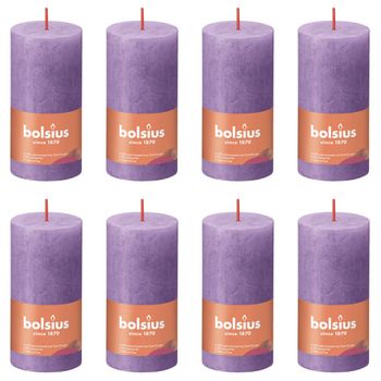 Velas Rústicas Shine 8 Unidades Violeta Vibrante 100x50 Mm Bolsius