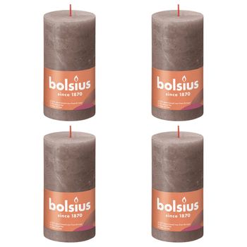 Velas Rústicas Shine 4 Unidades Gris Pardo Rústico 130x68 Mm Bolsius