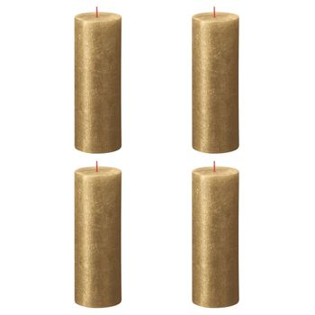 Velas Rústicas Shimmer 4 Unidades Dorado 190x68 Mm Bolsius