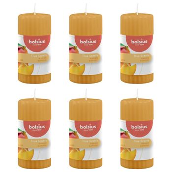 Velas Aromáticas Acanaladas 6 Uds Mango 120x58 Mm Bolsius