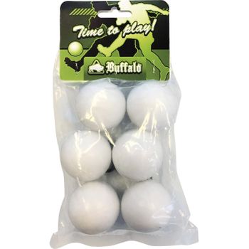 Balón De Futbolín Buffalo 36 Mm Blanco Liso 6 Piezas