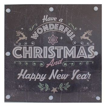 Cartel Navideño Madera Led