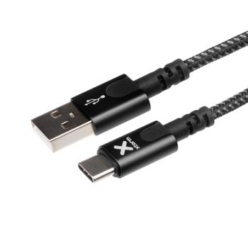 Cable Usb Tipo C Carga Y Sincronización Nylon Trenzado 1m Xtorm - Negro