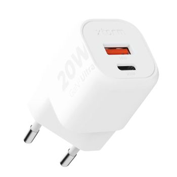 Cargador Sectorial Gan² 20w 2 Usb C + Usb Formato Compacto