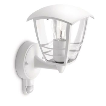 Aplique Para Exteriores Creek Montado En La Pared Con Detector De Metales H25cm Blanco Phi