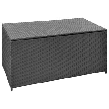 Caja De Almacenaje De Jardín Ratán Sintético Negro 120x50x60 Cm Vidaxl