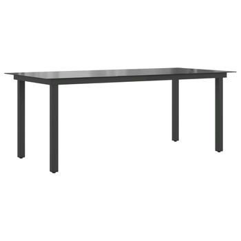 Mesa De Jardín De Aluminio Y Vidrio Negra 190x90x74 Cm Vidaxl