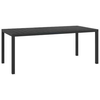 Mesa De Jardín De Aluminio Y Wpc Negra 185x90x74 Cm Vidaxl