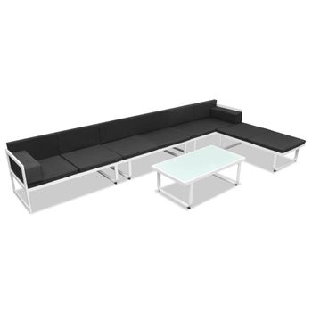 Set De Muebles De Jardín 5 Piezas Textilene Aluminio Negro Vidaxl