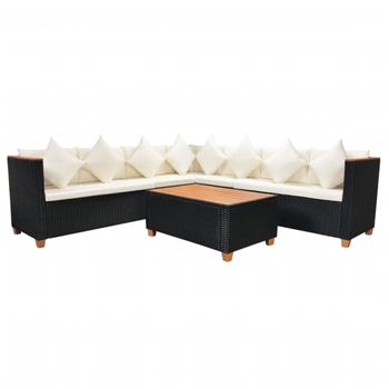 Conjunto Muebles Jardín Bahamas Conjunto Central Doble Mesa Gris Pardo 3  Módulos Centrales, 1 Puf, 2 Mesas Ratán Sintético con Ofertas en Carrefour