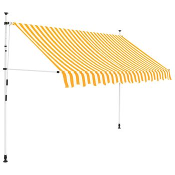 Toldo Manual Retráctil 250 Cm Naranja Y Blanco A Rayas Vidaxl