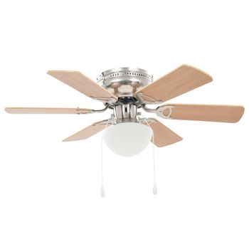 Ventilador De Techo Adornado Con Lámpara 82 Cm Marrón Claro Vidaxl