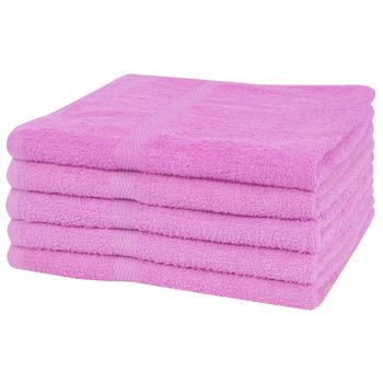 Toallas De Baño 5 Unidades Algodón 360 G/m² 100x150 Cm Rosa Vidaxl