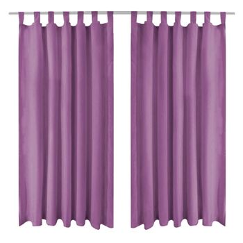 Cortinas Modernas Translucidas 2 Piezas Con Anillos Plateados, 150 X 260 Cm  (lila) - Home Mercury con Ofertas en Carrefour