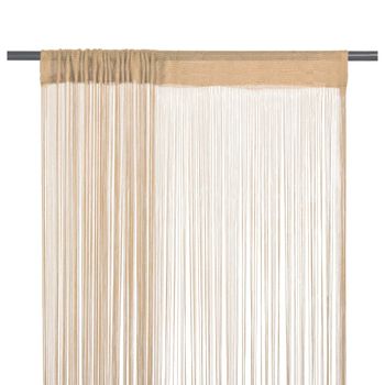 Cortinas De Flecos 2 Piezas 140x250 Cm Beige Vidaxl