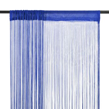 Cortinas De Flecos 2 Piezas 100x250 Cm Azul Vidaxl