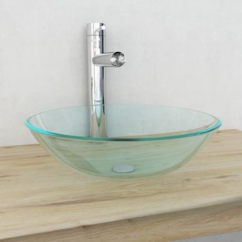 Lavabo Vidrio Templado Transparente 42 Cm