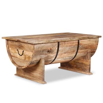 Mesa De Centro De Madera De Mango Maciza 88x50x40 Cm Vidaxl