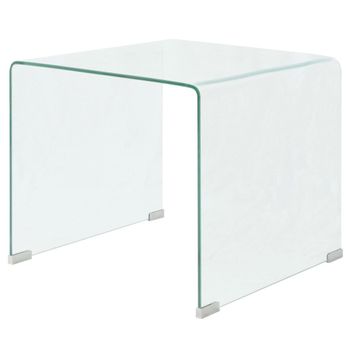 Mesa De Centro Vidrio Templado 49,5x50x45 Cm Claro Vidaxl