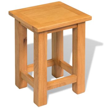 Mesa Auxiliar De Madera Maciza De Roble 27x24x37 Cm Vidaxl