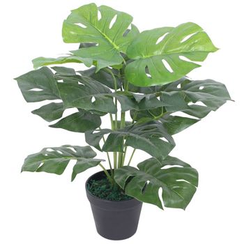 Planta De Monstera Artificial Con Maceta Verde 45 Cm Vidaxl