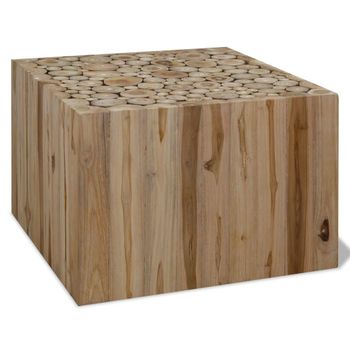 Mesa De Centro De Madera De Teca Genuina 50x50x35 Cm Vidaxl