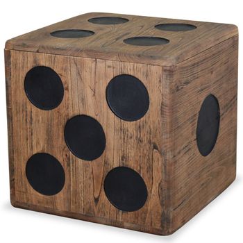 Caja De Almacenamiento Diseño De Dado Madera Mindi 40x40x40 Cm Vidaxl