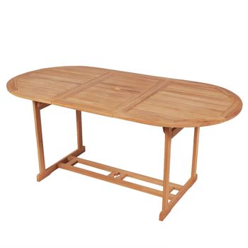 Mesa De Jardín De Madera De Teca Maciza 180x90x75 Cm Vidaxl