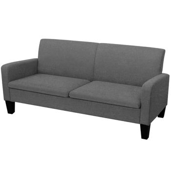 Sofá De 3 Plazas 180x65x76 Cm Gris Oscuro 180 X 65 X 76 Cm Vidaxl