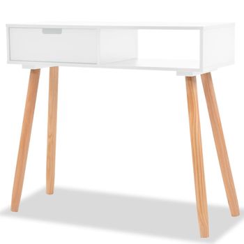 Mesa Consola De Madera Maciza De Pino Blanca 80x30x72 Cm Vidaxl