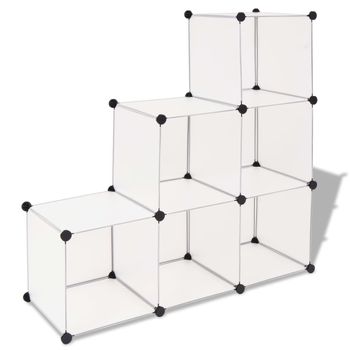 Estantería De Cubos Con 6 Compartimentos Blanco Vidaxl