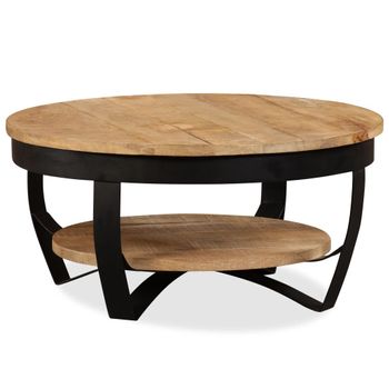 Mesa De Centro De Madera Maciza Áspera De Mango 65x32 Cm Vidaxl