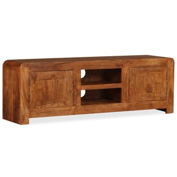 Mueble De Tv Madera Maciza Acabado Miel 120x30x40 Cm Vidaxl