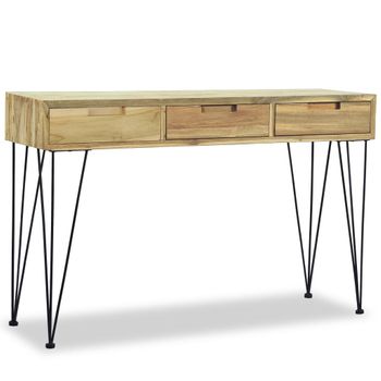 Mesa Consola 120x35x76 Cm Madera De Teca Maciza Vidaxl