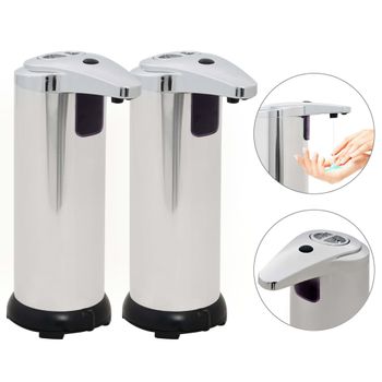 Dispensador De Jabón Automático Sensor Infrarrojo 2 Uds 600ml Vidaxl