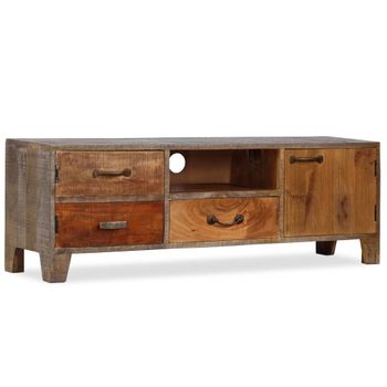 Mueble Para Tv De Madera Maciza Vintage 118x30x40 Cm Vidaxl