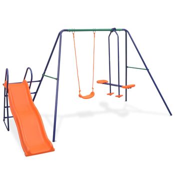 Columpio infantil de metal Outsunny multicolor 140x110x120 cm_344