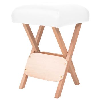 Taburete De Masaje Plegable Con Asiento 12 Cm De Grosor Blanco Vidaxl