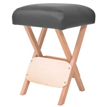 Taburete De Masaje Plegable Con Asiento 12 Cm De Grosor Negro Vidaxl